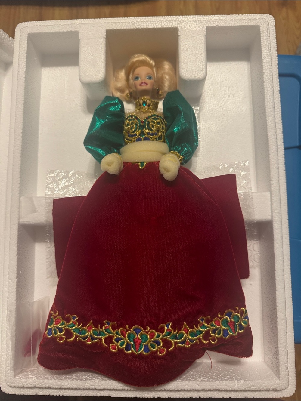 Barbie Red Velvet & Green Satin Holiday Doll